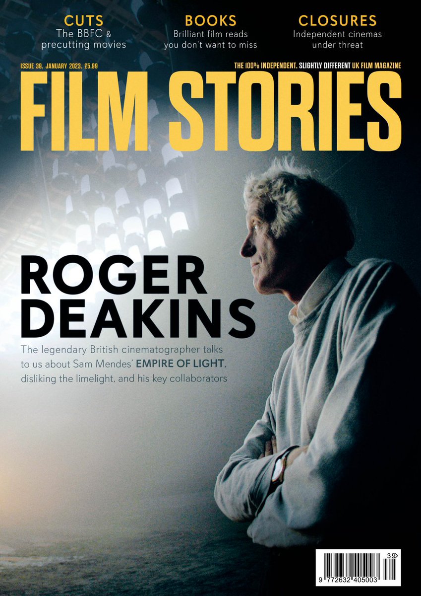 Introducing the last issue of Film Stories of 2022 - and our cover star is a bit of a coup! We've turned the light onto Roger Deakins, for an extensive eight-page chat about his work, Empire Of Light, Sam Mendes, and a whole lot more. Up for order now.

buff.ly/3Yif5PT