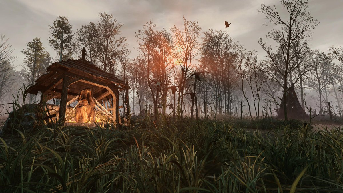 PhiWeber's tweet photo. Some impressions from our new weather conditions in Crookback Bog. 
Fans of #TheWitcher3 might notice that they're inspired by visuals we showed in 2014. https://t.co/gVNH7Iq1wX
