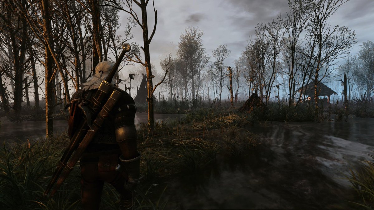 PhiWeber's tweet photo. Some impressions from our new weather conditions in Crookback Bog. 
Fans of #TheWitcher3 might notice that they're inspired by visuals we showed in 2014. https://t.co/gVNH7Iq1wX