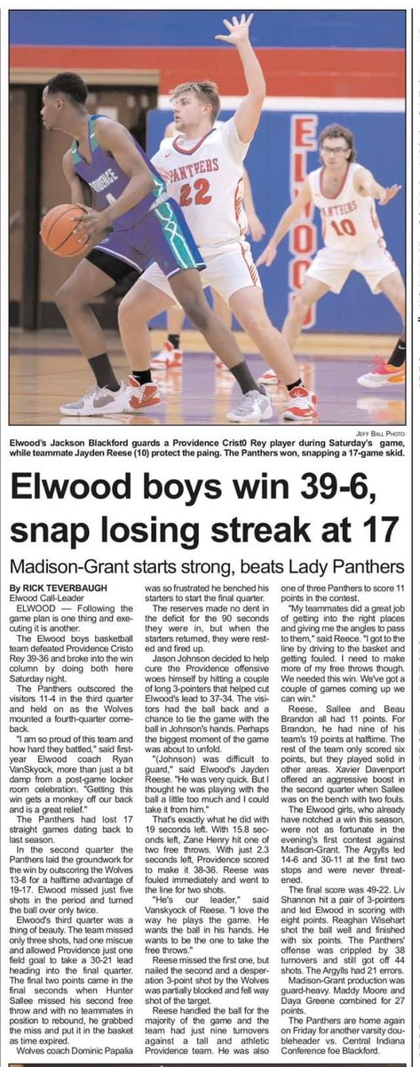 17 Game losing Streak Ended for boys Basketball on Saturday with a 39-36 win!