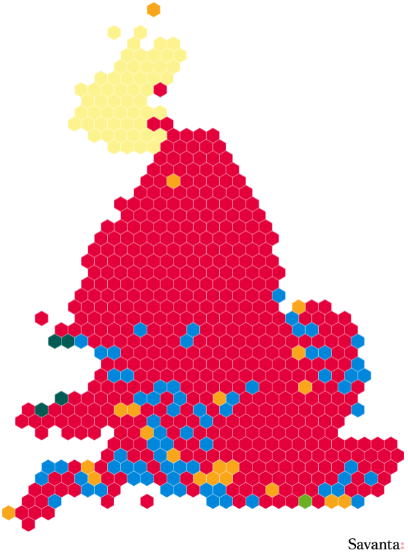 Westminster Voting Intention (MRP):

LAB: 48% (+3)
CON: 28% (-5)
LDM: 11% (+1)
RFM: 4% (+1)
GRN: 3% (-1)

Seat Projection:

LAB: 482 (+280)
CON: 69 (-296)
SNP: 55 (+7)
LDM: 21 (+10)
PLC: 4 (=)
GRN: 1 (=)

Via <a href="/Savanta_UK/">Savanta UK</a>, 2-5 Dec.
Vote Changes w/ 15-16 Sep &amp; Seats with GE2019.