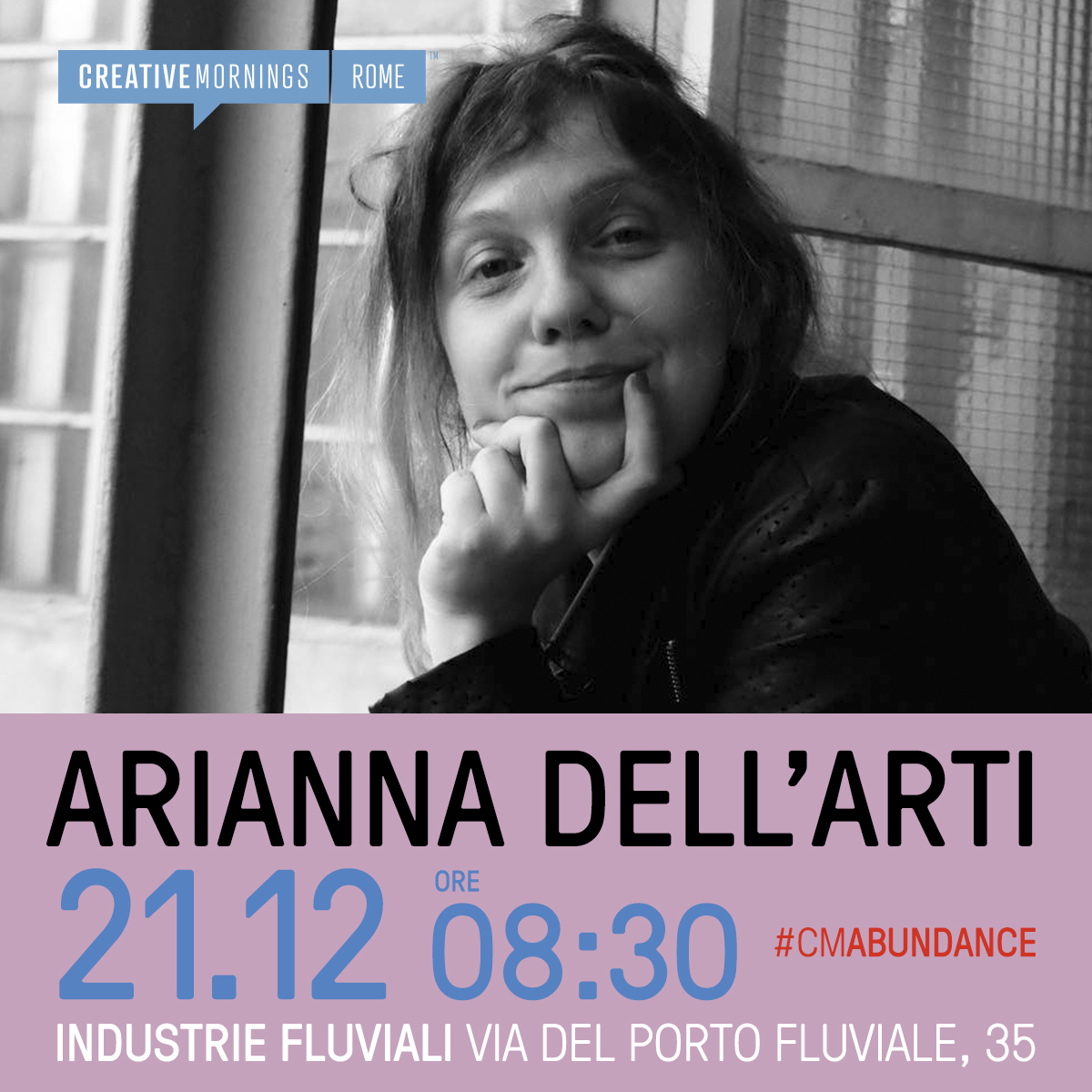 Sintetici e diretti, anche se il tema del talk mese è #CMAbundance &gt;
È ARIANNA DELL’ARTI la speaker alla nostra colazione del 21 dicembre a Industrie Fluviali, Roma. Alcuni indizi:  #boris4 , Wanderwoman a teatro e in libreria.
Biglietto gratuito qui: creativemornings.com/talks/arianna-…