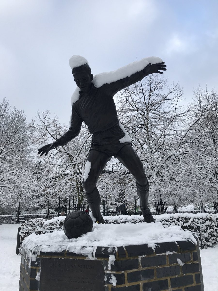 INT. STUART WRIGHT - DAY (@leytonrocks) on Twitter photo Laurie Cunningham’s statue braving the elements in Leyton <a href="/ItsMarkWebster/">Mark Webster</a> #thinkitwilltakeastud Laurie Cunningham’s statue braving the elements in Leyton <a href="/ItsMarkWebster/">Mark Webster</a> #thinkitwilltakeastud