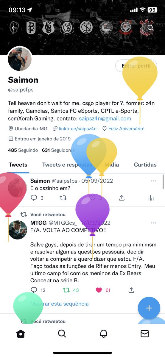Vou aparecer nessa rede social uma vez por ano agora, só pra subir balãozinho e boa! Parabéns pra nós 🙏🏻🙏🏻