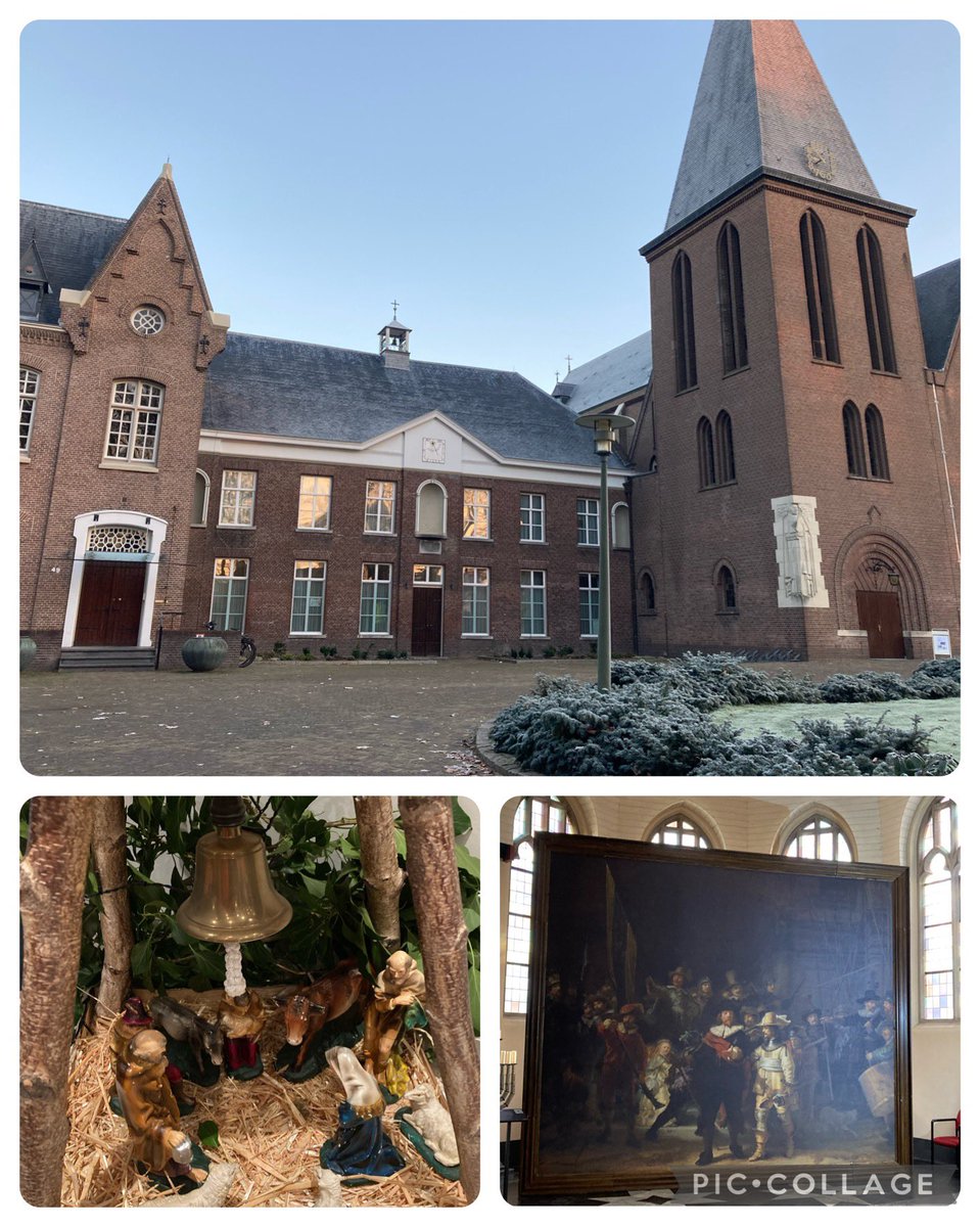 mariekemoorman's tweet photo. Vanochtend collegevergadering op locatie bij de Abdij van Berne. Geen betere plek om de dag te beginnen. Meteen kijkje genomen bij de replica op ware grootte van De Nachtwacht. Nog tot 20 december vrij te bezichtigen. Met dank aan de Bernhezer @Kunstkring https://t.co/yj6qXO2d9Q