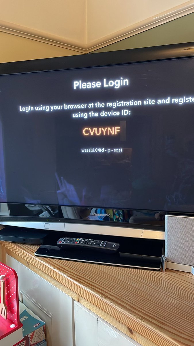 jasonclynes's tweet photo. @DisneyPlusHelp Using Sky Q in the UK and getting a login message requiring device registration???  Error code wasabi.04(-p-sqs) whats going on?? https://t.co/jwHaKudZZQ