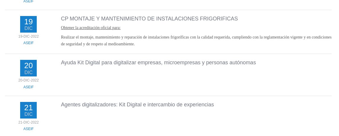 ASEIFes's tweet image. ℹ ¡Consulta nuestra #agenda! En ella encontrarás los últimos #cursos y la #formación que necesitas para continuar creciendo como profesional. ¡Échale un vistazo! ow.ly/1joS30mKaN1