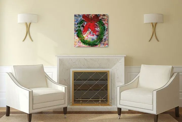 ElizabethHrris's tweet photo. Simple & elegant. "Christmas Cheer" Wreath. Want to buy? #linkinbio #elizabethharris #elizabethharrisart #elizabethharrisartgallery #artforsale #christmasshopping #interiordesign #decorating https://t.co/mgO1YhUlDo