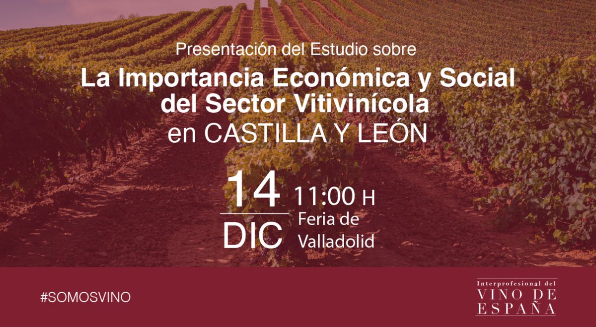 Afi_es's tweet photo. 📣 Mañana se presenta el Informe de Afi La Importancia económica y social del #sectorvitivinícola en Castilla y León, para @InterVinoEs. Tendrá lugar en la @feriavalladolid.
 
@diegovizcainod, socio de Afi, comentará los principales datos económicos del sector 🍷.

#somosvino https://t.co/vWCPqPagL4