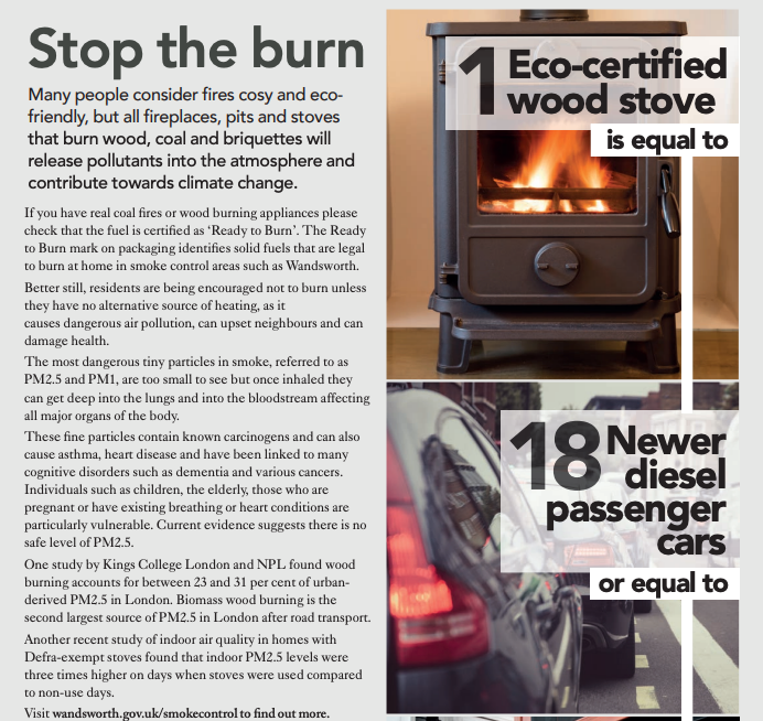 MumsForLungs's tweet photo. Thank you so much @wandbc for spreading awareness of the dangers of burning wood in your Nov 2022 magazine to residents,
"residents are being encouraged not to burn unless
they have no alternative source of heating, as it
causes dangerous #AirPollution".
https://t.co/BrwiG0urpg https://t.co/uWWMIMPXsW