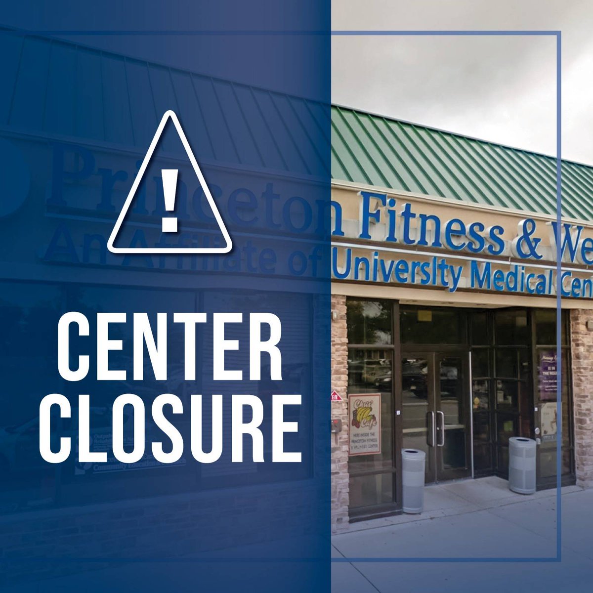 PrincetonFW's tweet photo. There was a water main break in the #Princeton area. The Center needs to close at 7:30am. Please check back at noon regarding when we will reopen. https://t.co/9V3ITvX8p1