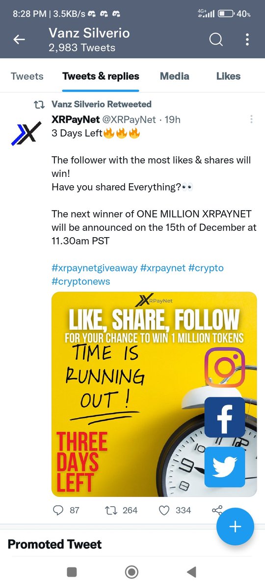 VanzRowin589's tweet photo. @XRPayNet Like,share &amp; follow is our ticket to win this biggest Christmas Giveaways 🎁from @XRPayNet 
Join this Life Changing opportunity

@DwaynejamesX30
 @LitoDizonjr1
 @GicaleVenus
@CuisonNimsy
 @PoorMan6884
@Sajecat 
@shiru2005
@KeshaLiford 
@LioJohn8 https://t.co/zcnmfETezJ