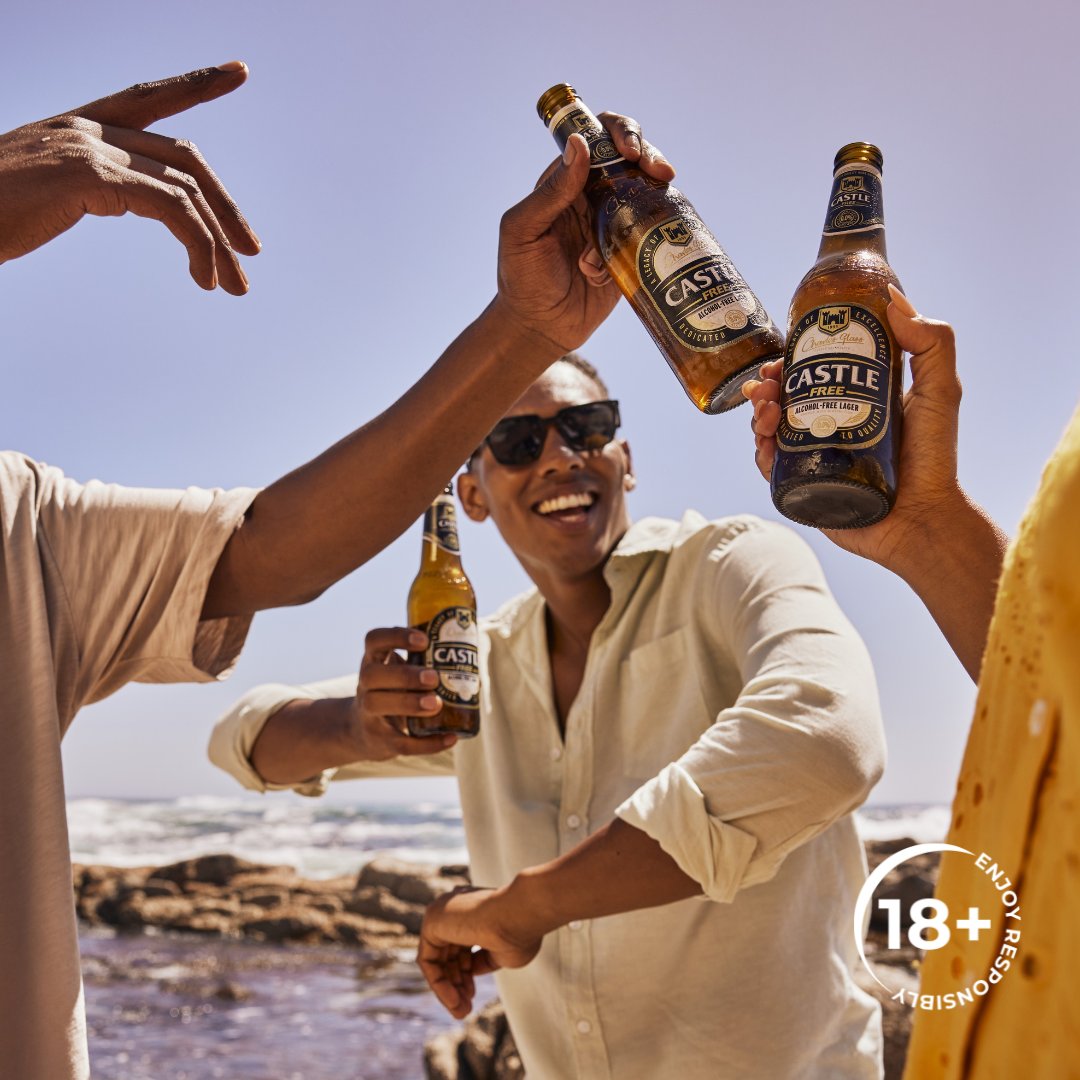 Anytime is the right time to raise a toast with a Castle Free. 🍺 Ensure you’ve purchased yours here: castlefree.co.za/the-process 😀 #FreeToBe #ThirstyThursday