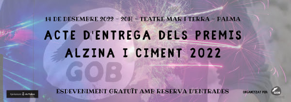 GOBMallorca's tweet photo. 🏆El compte enrere ja ha començat! Demà descobrirem als guanyadors dels #PremisAlzina i #PremisCiment 2022 a una gala que no et pots perdre: Ses #QueridasAmigas Joan Servera i Gypsy Nel·lo Peeters amenitzant, bon ambient i molt més!

🎟️Entrades gratuïtes a https://t.co/axNB5s4cpc https://t.co/KYpjGDAnzu