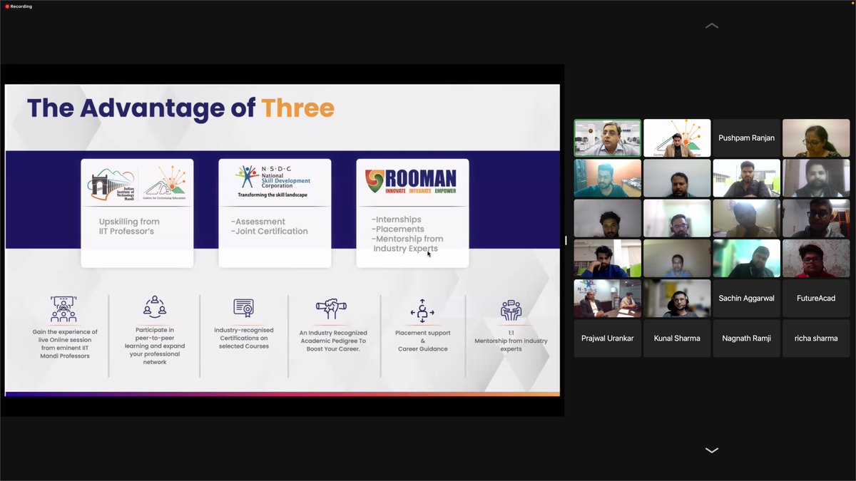 Yesterday, the certification course on data science &amp; ML launched. Thanks @NSDCINDIA for the collaboration and <a href="/Rooman_Techno/">ROOMAN</a> for coordinating the launch, and my colleagues for the addressal at <a href="/iit__mandi/">IIT Mandi</a>