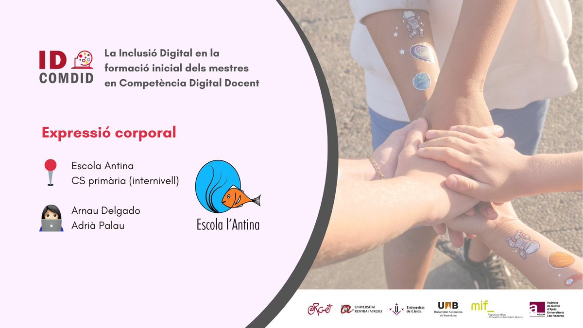 idcomdid's tweet photo. 📢 Proposta didàctica #idcomdid
🗓️ 13/12 i 19/12 de 2022
➡️ “Expressió corporal” 🤸♀️🏆🤸
📍@EscolaAntina - CS primària (internivell)
👩🏫 Arnau Delgado @arnau_dn i Adrià Palau @Apalasius
#projecteARMIF
@ProgramaMIF
#AGAUR https://t.co/nUeCnO8KBo