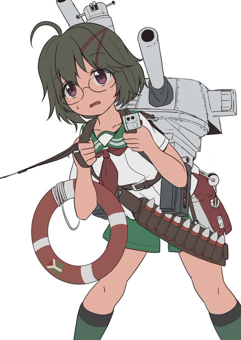 昨日の曳航式砲台を擬人化している・・まだ設定とか確定してないけどポンコツ娘 