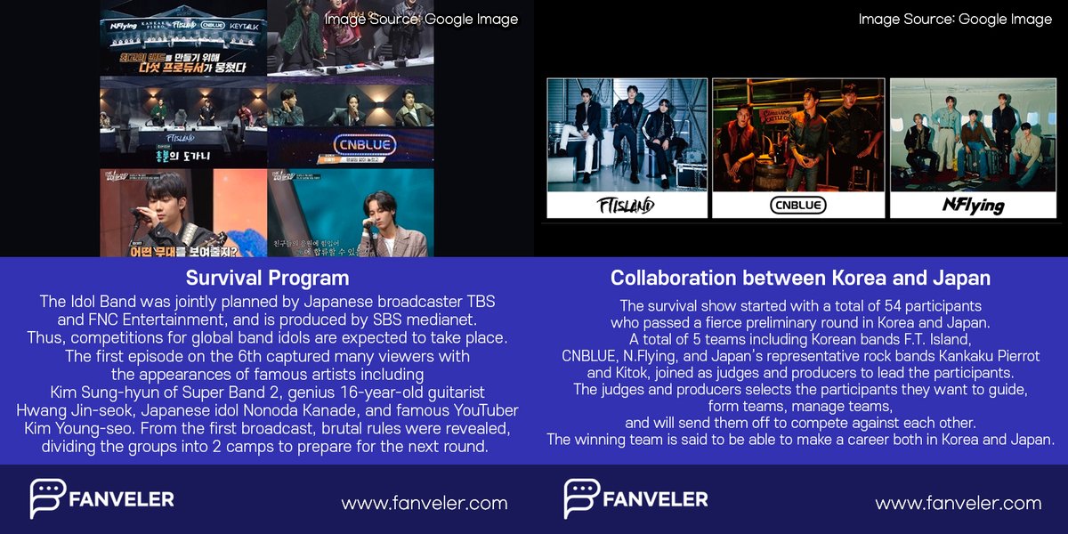 fanveler's tweet photo. Let’s take a look at The Idol band
A Korean-Japanese survival audition program
first broadcasted on the 6th!😊
📌https://t.co/P3i4BWmKeg
#Fanveler #Kpop #Idol #Korea #Japan #Travel #SurvivalAudition #AuditionProgram #TheIdolBand #FTIsland #CNBlue #NFlying #TBS #FNC https://t.co/xrWkSxpG0B