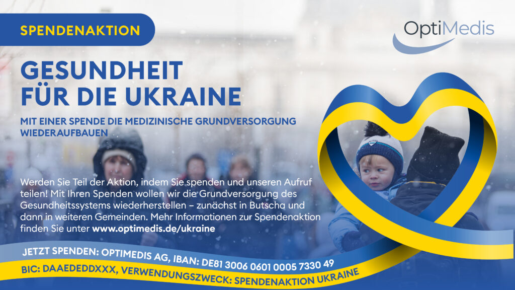 Das unterstützen wir gerne: <a href="/OptiMedis/">OptiMedis</a> hat eine #Spendenaktion für die #Ukraine gestartet mit dem Ziel, die medizinische #Grundversorgung wieder aufbauen zu können.Alle Infos gibt es hier: lnkd.in/eTc6uVr7