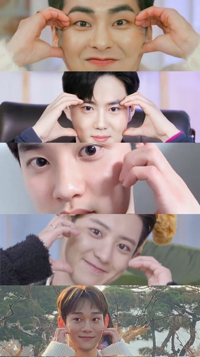 RXoxolf's tweet photo. EXO tradition touching head and heart sign after military discharge🖤

Before military                 after military https://t.co/ZJxVnZYt1m