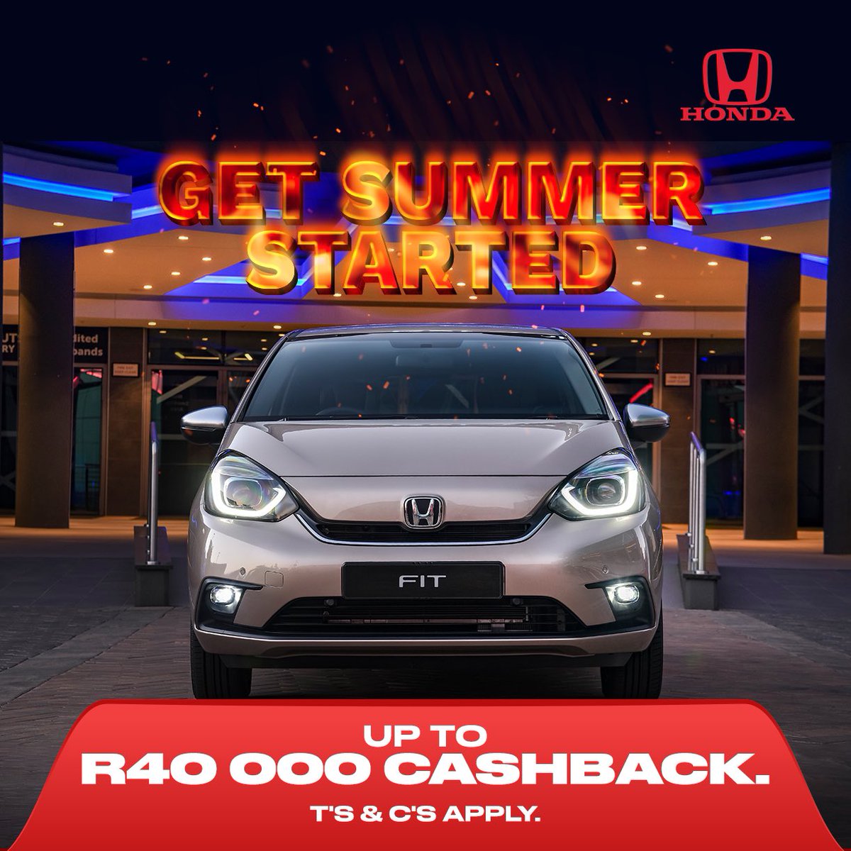 HondaSA's tweet photo. It’s time to get wild this summer! Visit our website to learn more on how you can get up to R40 000 Cashback. T's & C's apply
#HondaSA #GetSummerStarted
Learn More: https://t.co/BDAn6GU9NC https://t.co/N3XsHwhpFo