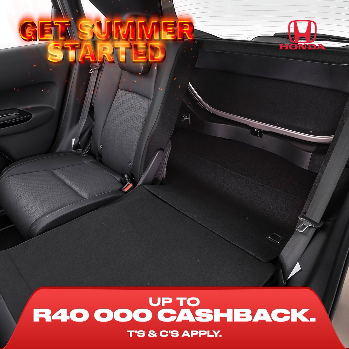 HondaSA's tweet photo. It’s time to get wild this summer! Visit our website to learn more on how you can get up to R40 000 Cashback. T's & C's apply
#HondaSA #GetSummerStarted
Learn More: https://t.co/BDAn6GU9NC https://t.co/N3XsHwhpFo