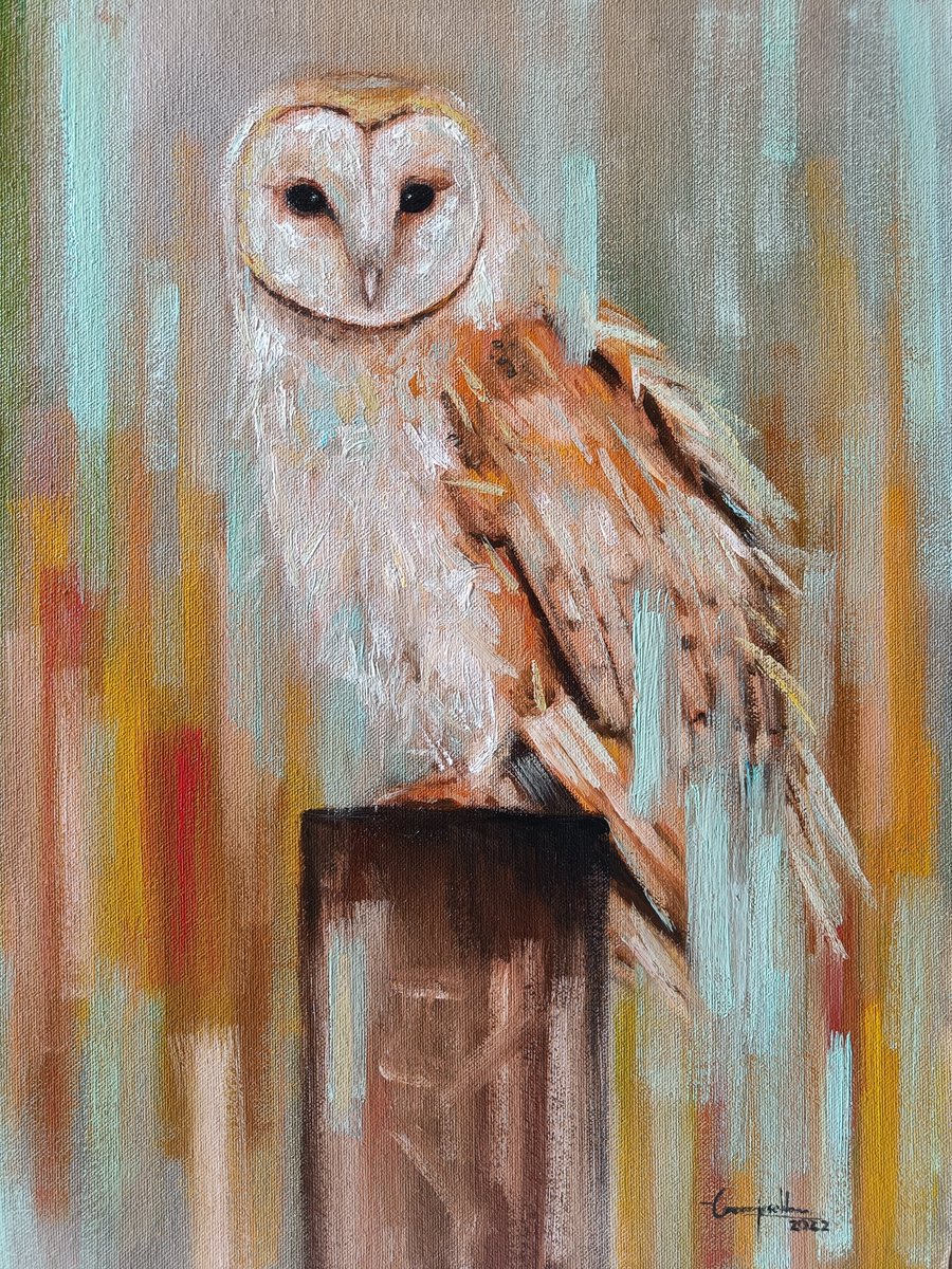 'The Nocturnal' - thoughts?
#oilpainting #artistontwitter
#abstract #owl #owlpainting
#oil #painting #art #nocturnal