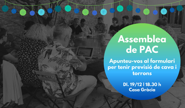 pacproductors's tweet photo. ATENCIÓ SÒCIES! 🔵

El 19 de desembre a les 18.30 h esteu convocades a una Assemblea General Ordinària presencial a Casa Gràcia (Passeig de Gràcia, 116 Bis)

☝️ Important! Inscriviu-vos per tenir previsió de torrons i cava 🥂

✍️ Enllaç al formulari
https://t.co/ExPVP9eybh https://t.co/N2XwxddGML