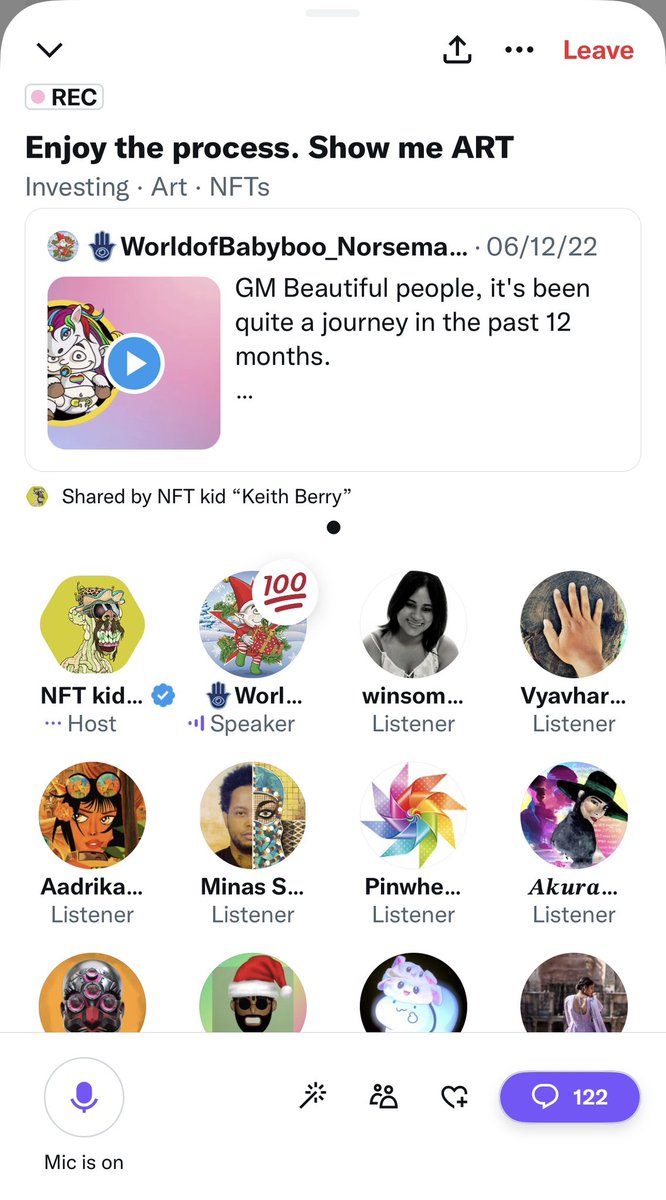 One word, PERSISTENCE! Been tryin to come up for the past 6 months in Keith's space as a speaker. Not in a million years do I think I'd get brought up. Thanks for having me &amp; allowing me to talk about our project.

Appreciate your kindness wanting to support our partner <a href="/kokid951/">NFT kid “Keith Berry”</a>