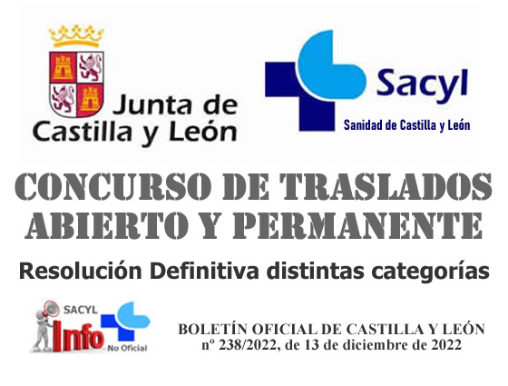 Publicada la Relación Definitiva 2022 de distintas categorías del Concurso de Traslados Abierto y Permanente del SACYL-Sanidad de Castilla y León... Fj2DY3KXkAEDfgr?format=jpg&name=small