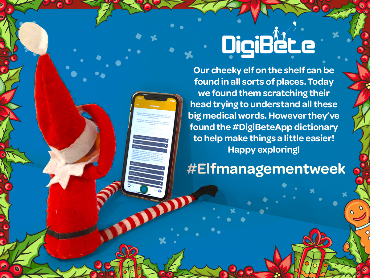 DigiBeteUK's tweet photo. Did you know the #DigiBeteApp has a dictionary at the bottom of the home page to help with medical words? Take a look at our Elf's top tip for today.
https://t.co/klJUZeuZlM
#DigiBete #ElfmanagementWeek #DiabetesAwareness #T1D #Type1diabetes https://t.co/AS7tu5gfxQ
