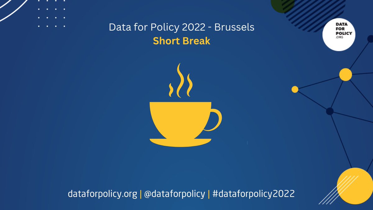 dataforpolicy's tweet image. Time for a short break!

We&apos;re back at 15:35pm local time.

Check what&apos;s coming up next at members.dataforpolicy.org/brussels-progr….

#DataforPolicy2022