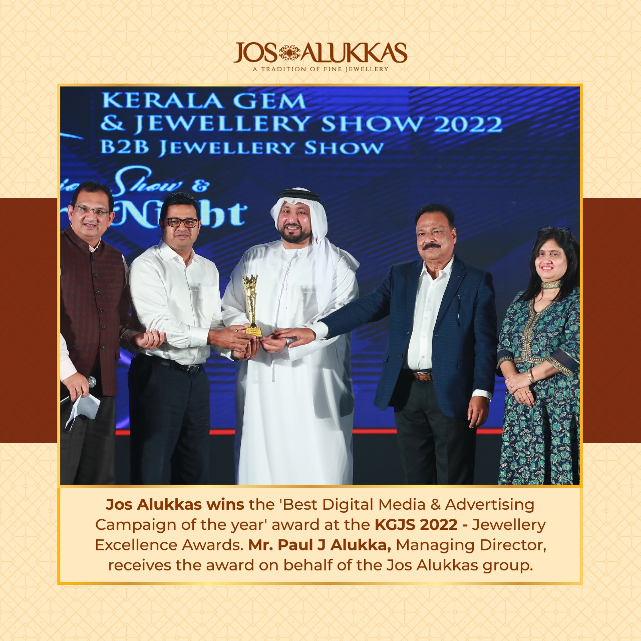 Jos Alukkas on X Jos Alukkas wins the Best Digital Media Advertising Campaign of the year award at the KGJS2022 Jewellery Excellence Awards. Mr Paul J Alukka Managing Director JosAlukkas Group receive...