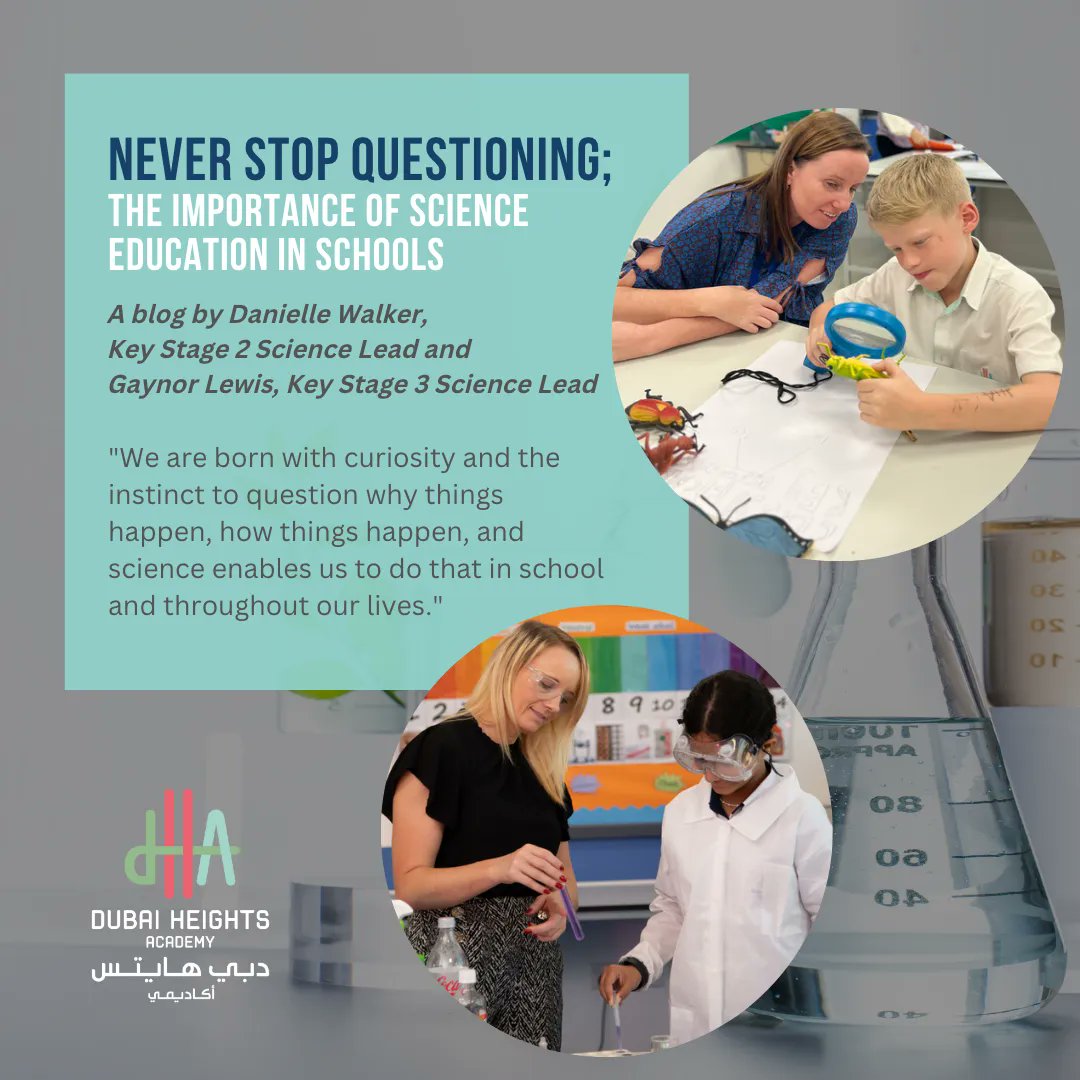 At Dubai Heights Academy, our Key Stage 2 and 3 Science Leads, Danielle Walker and Gaynor Lewis make sure that our students benefit as much as possible from a comprehensive science education from a young age.

Read their blog here: buff.ly/3uIah8U