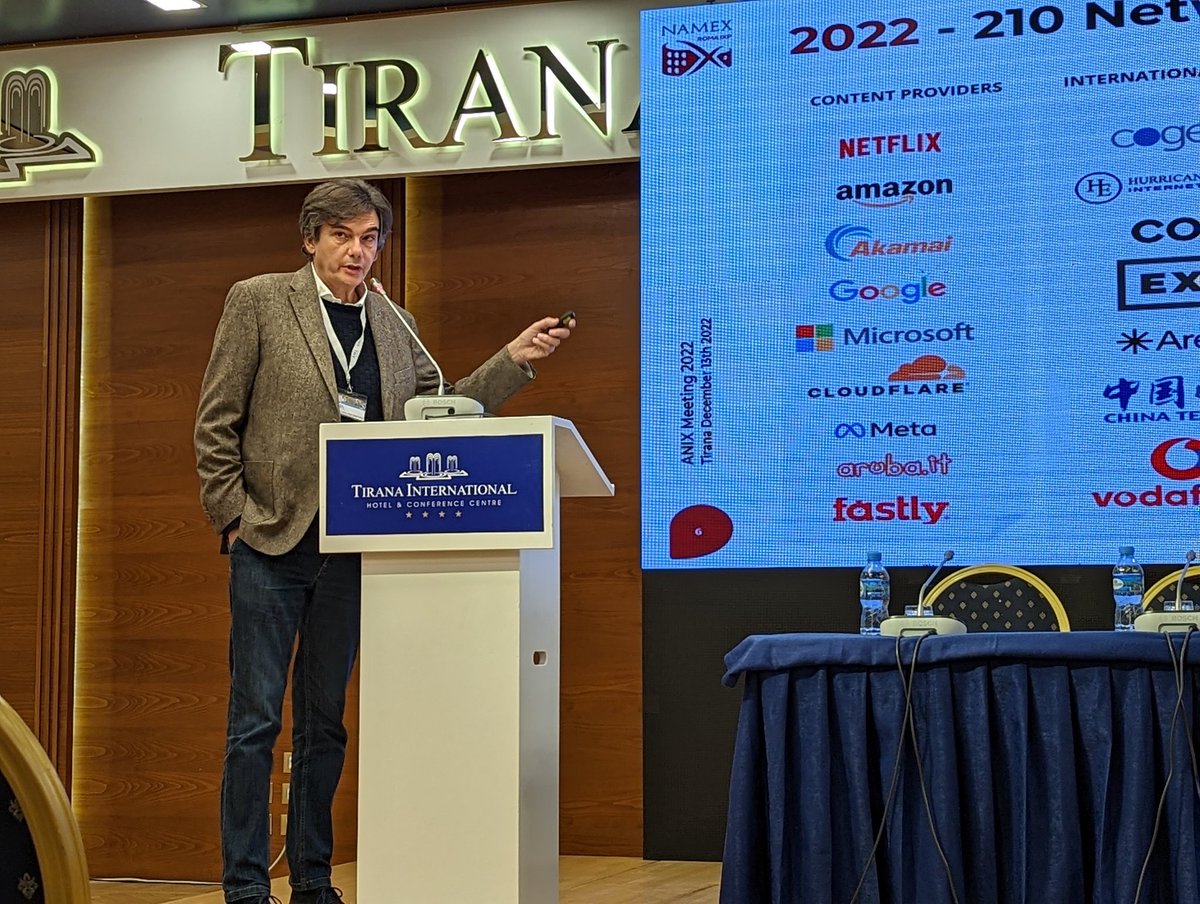 #ANIX2022 is starting with the update of our CEO <a href="/MaurizioGoretti/">Maurizio Goretti</a> on Namex and <a href="/Anix_ixp/">ANIX - Albanian Neutral IXP</a>