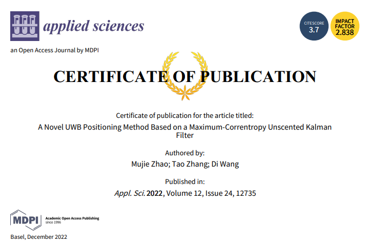 📢 8th paper published in Special Issue "Navigation Control and Signal Processing Methods for Multiple Autonomous Unmanned Systems" (Still open for submission)
🔗 lnkd.in/gD2pESvy

🔗 lnkd.in/gj4kWy56
👨‍🔬 by Mujie Zhao et al.
🏫 <a href="/SoutheastU/">Southeast University</a> <a href="/Hohai_China/">Hohai University</a>

 #Kalman