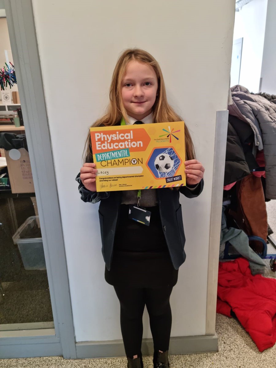 Congratulations to Lacey, this weeks PE Departmental Champion. Lacey has shown brilliant Respect and Care during PE this week. 👏👏
#atTEMAweREACH