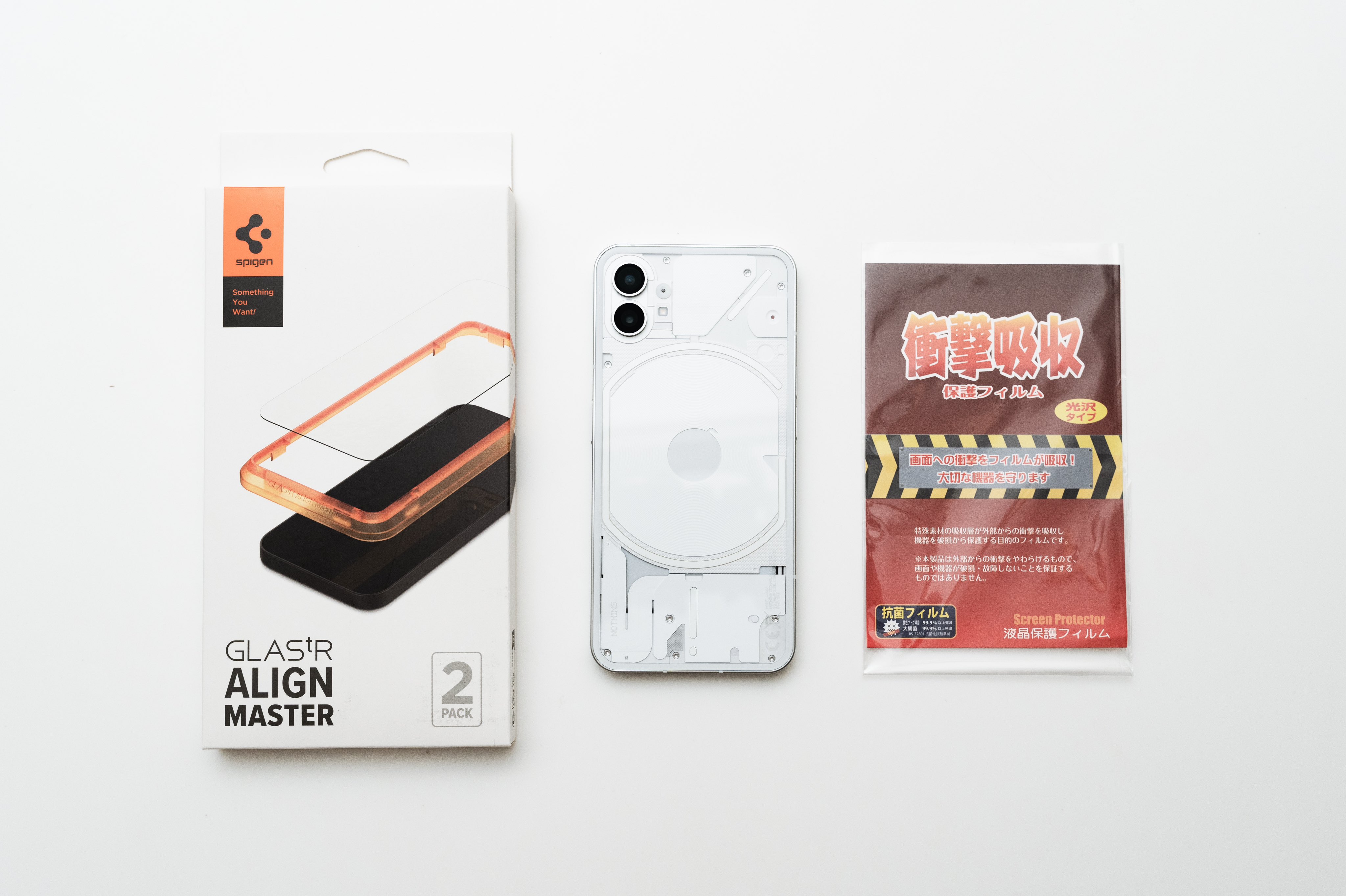 Nothing Phone 純正ガラスフィルムと純正ケース付き Nothing Phone 純正ガラスフィルムと純正ケース付き