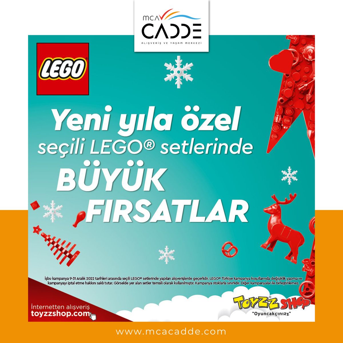 Yeni yıla özel seçili LEGO setlerinde büyük fırsatlar şimdi Toyzz Shop MCA Cadde'de seni bekliyor!✨ #toyzzshop #mcacadde #lego #indirim #fırsat #yeniyıl #hediye