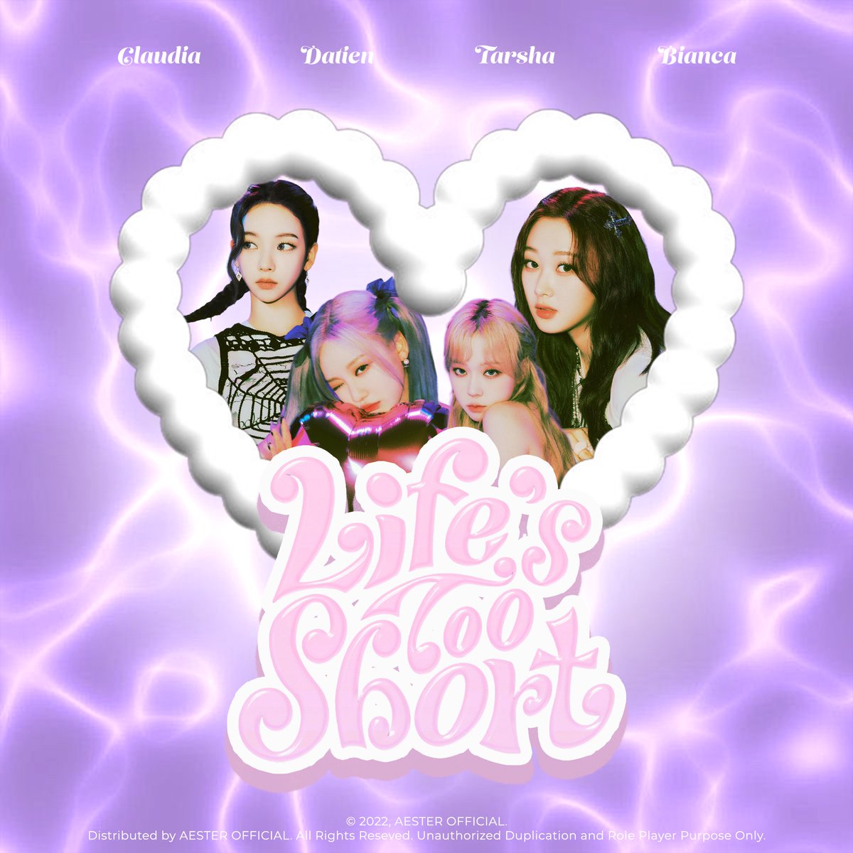 ᅠ
ᅠᅠ
ᅠ
ᅠ

aester Special 2nd Anniversary Project 
〖𝗟𝗶𝗳𝗲’𝘀 𝗧𝗼𝗼 𝗦𝗵𝗼𝗿𝘁〗
➫ 2022.12.28 4PM WIB

COMING SOON

#Claudia #Datien #Tarsha #Bianca #aester 
#æster #LifesTooShort 

ᅠ
ᅠᅠ
ᅠ
ᅠ
ᅠ