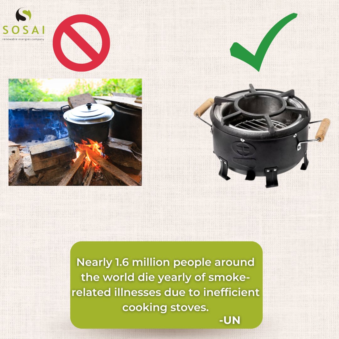 sosairen's tweet image. Say NO to inefficient cook stoves and YES to Improved Cookstoves for the sake of your health 

Visit sosairen.org to purchase one of our numerous improved cookstoves or contact us via 08092305719 WhatsApp/Call for purchase 

#sosai #solarenergy #improvedcookstoves #ics