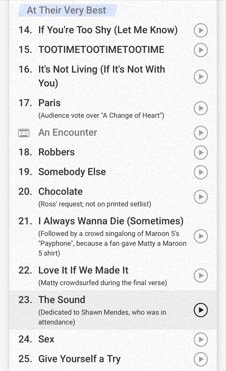 The1975_Tour's tweet photo. The 1975 - Setlist - Toronto 

The notes in the 2nd half…

#The1975 #BFIAFL https://t.co/CKr7JwjdFq