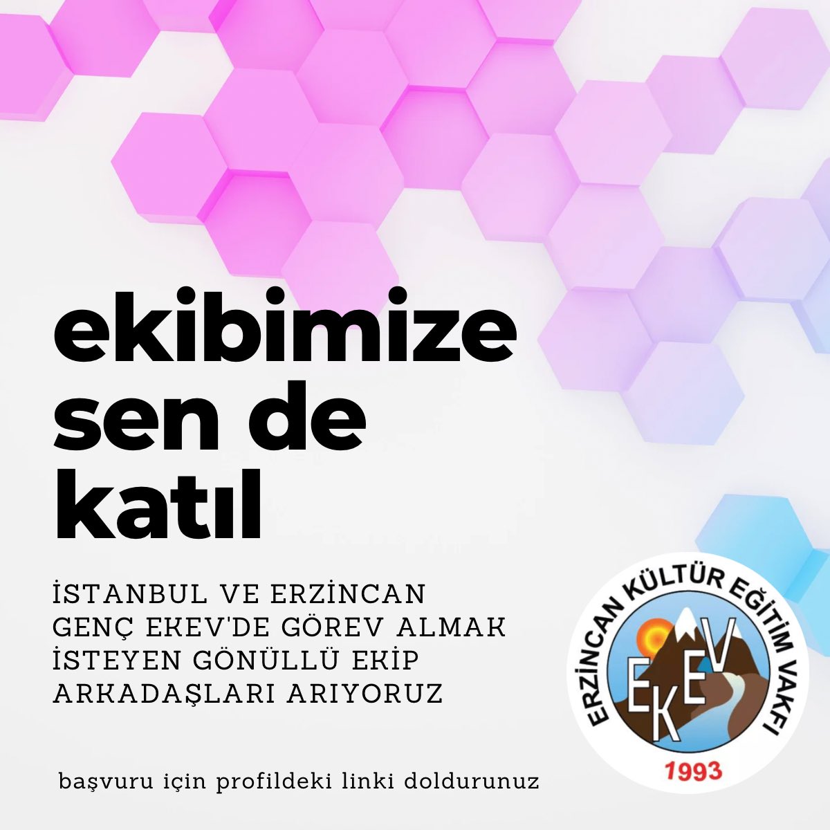 GencEKEV's tweet photo. GençEKEV olarak gerçekleştireceğimiz faaliyetlerde bizimle beraber görev almak isteyen gönüllü arkadaşlar arıyoruz.
BEN DE VARIM diyorsan, formu doldur BİZE KATIL! https://t.co/TxLA99iXHh