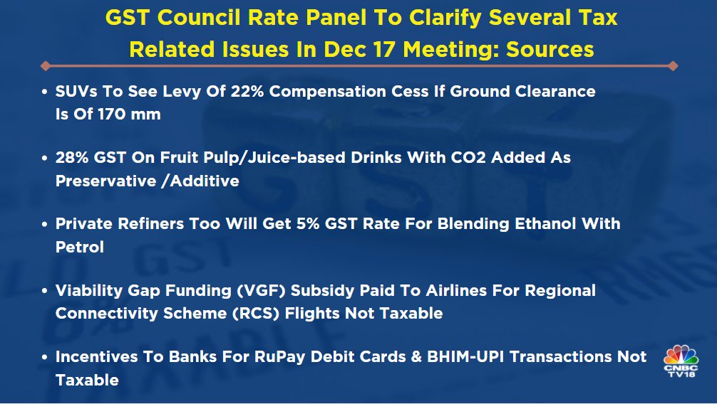 CNBCTV18 on Twitter "CNBCTV18Exclusive GST Council rate panel to clarify several tax