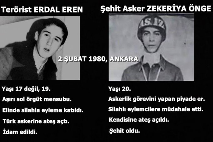 Görevi başındaki eri şehit eden solcu Erdal Eren'i kahraman ilan edenler Zekeriya Önge'yi tanımazlar!
#ZekeriyaÖnge