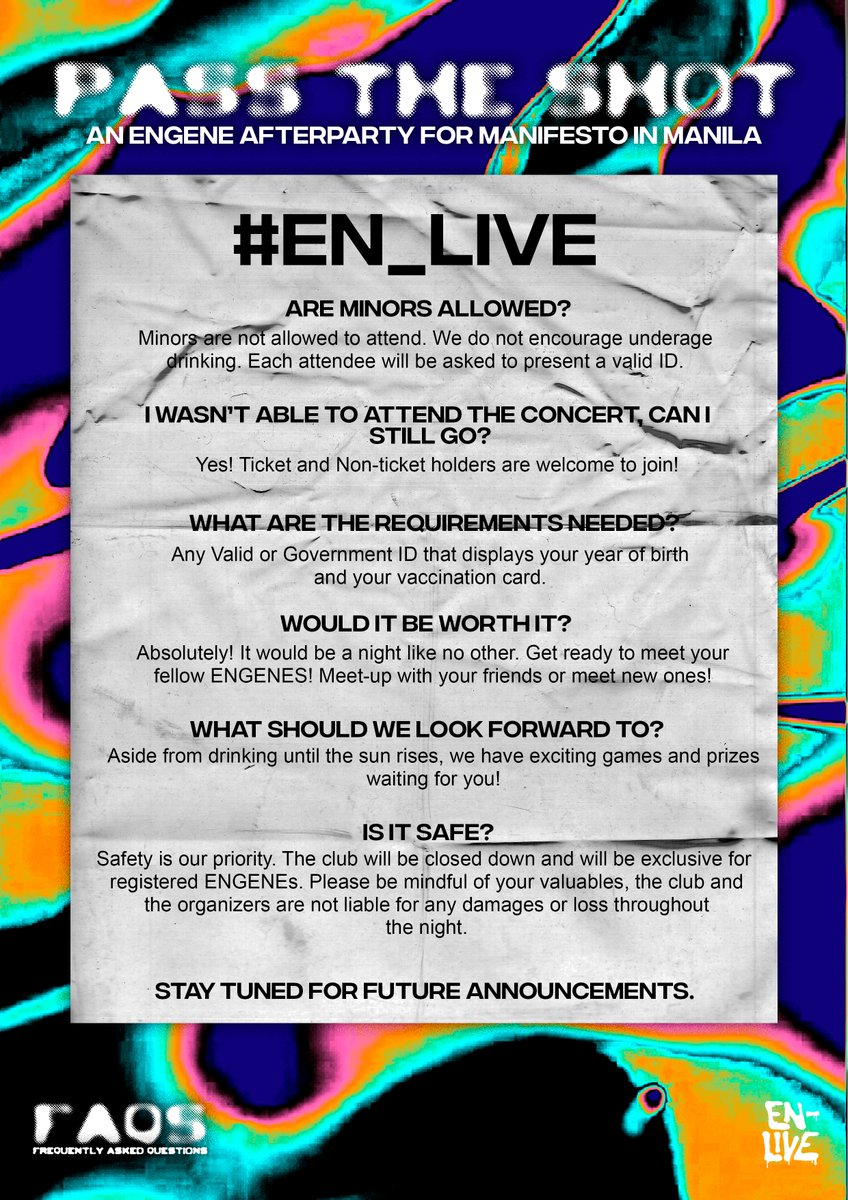 "We will connect no matter what.”

February 5, 2023
Check out some of the guidelines for our upcoming event.
#EN_LIVE
#ENLIVE_PassTheShot