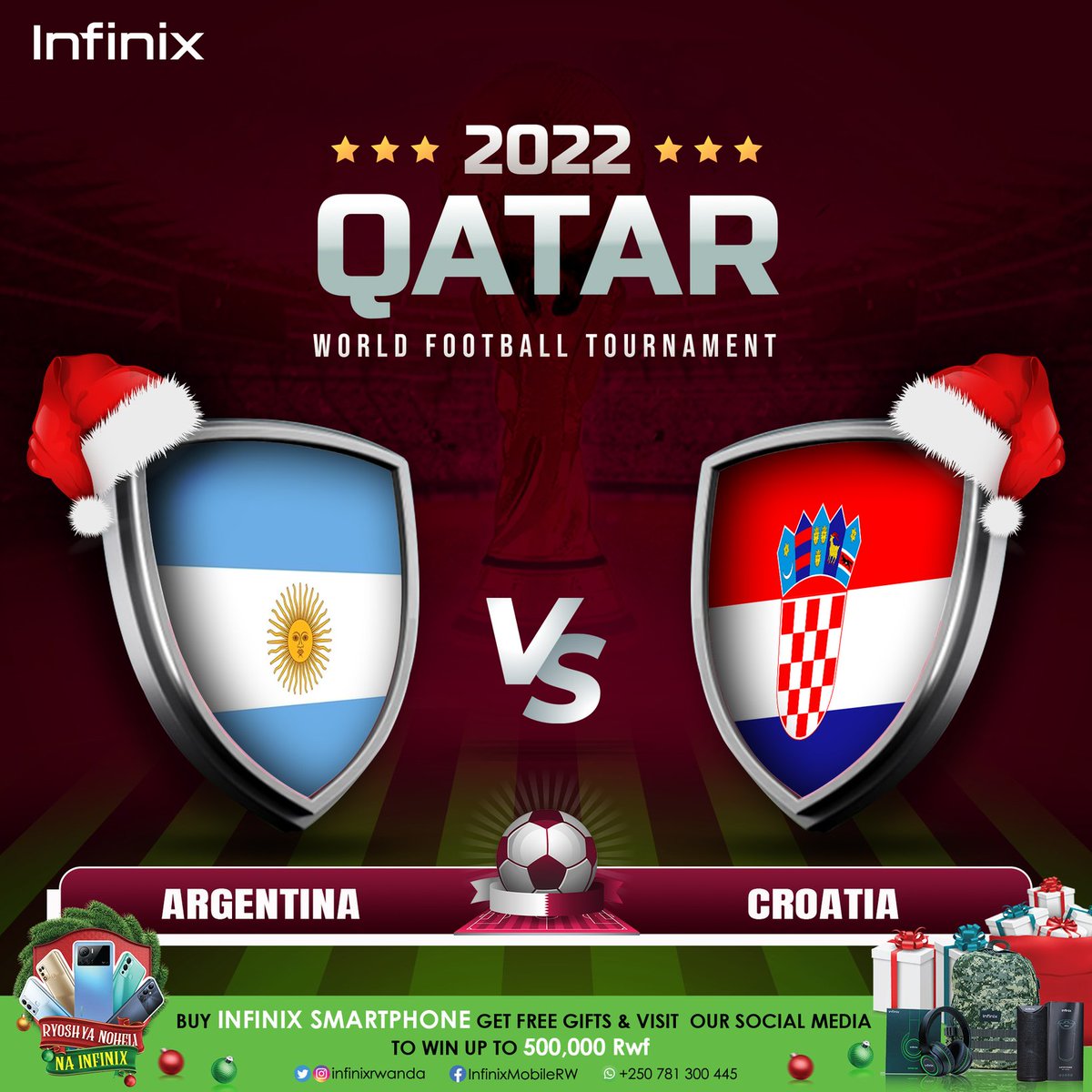 infinixrwanda's tweet photo. Impano y'igikombe cy'Isi ⚽🥳 

vuga uko umukino uhuza #Argentina na #Croatia uza kugenda ugire amahirwe yo gutsindira Impano Infinix yaguteguriye🎁🎉

 ntiwibagirwe gukanda like &amp; retweet.

#TheFutureIsNow #RyoshyaNohelinaInfinix https://t.co/QxljRfGBPd