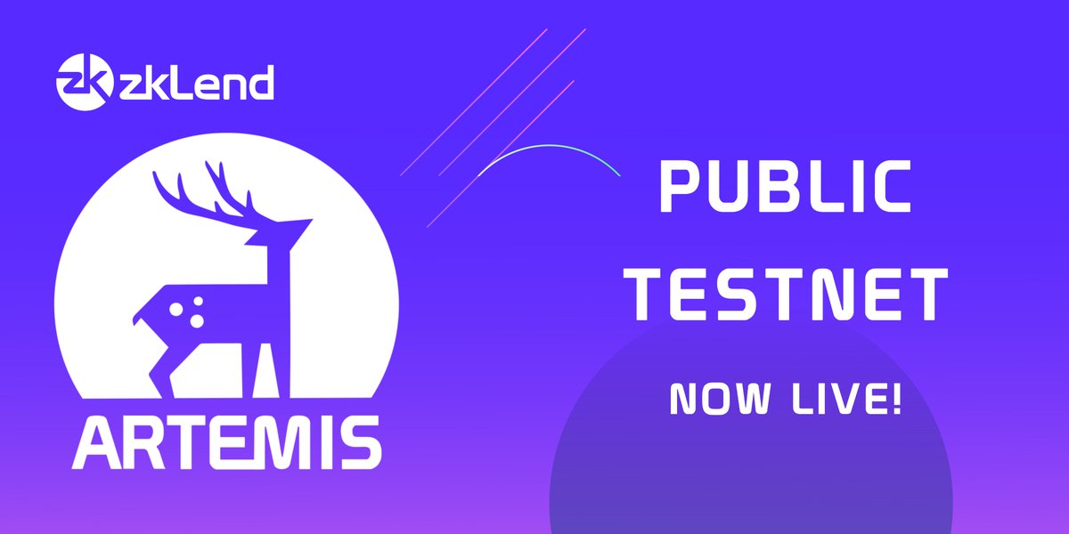 zkLend's tweet photo. ✨We're delighted to announce Artemis public testnet is now live.

👩‍🚀Everyone can now test our permissionless #DeFi lending protocol on #StarkNet along with a brand new re-skinned interface.

👉Check it out now: https://t.co/61KbeB7wtS https://t.co/TfvSE3R7pB