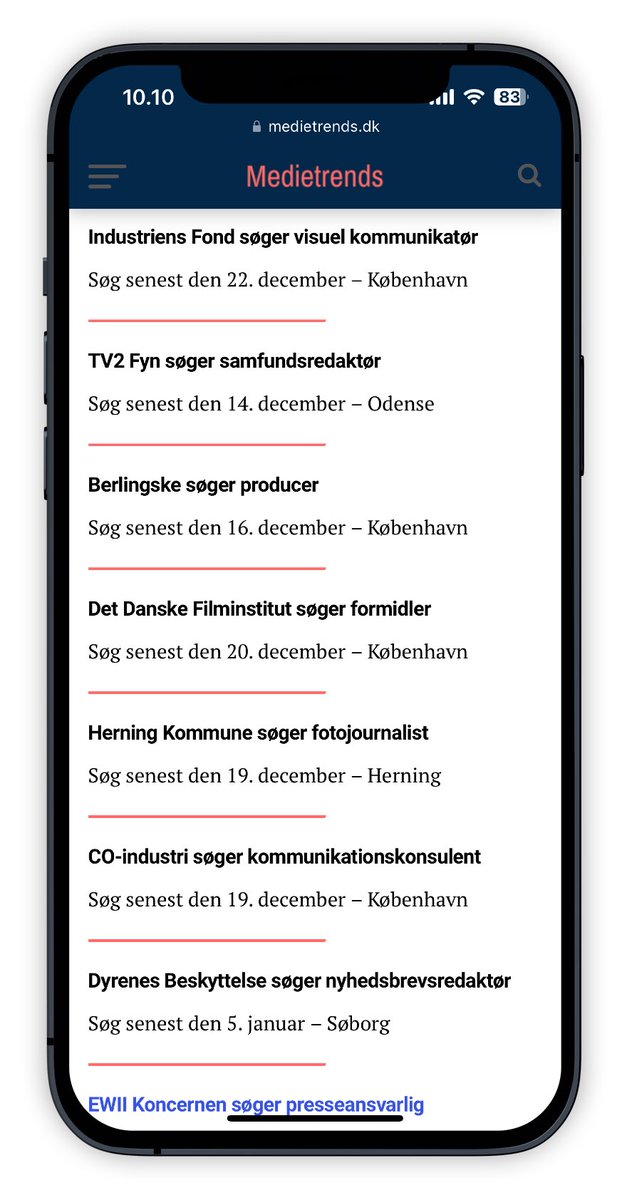 Her er kun plads til fire skærmbilleder, så tjek hele udbudet på joblisten.dk #dkmedier #mediejob
