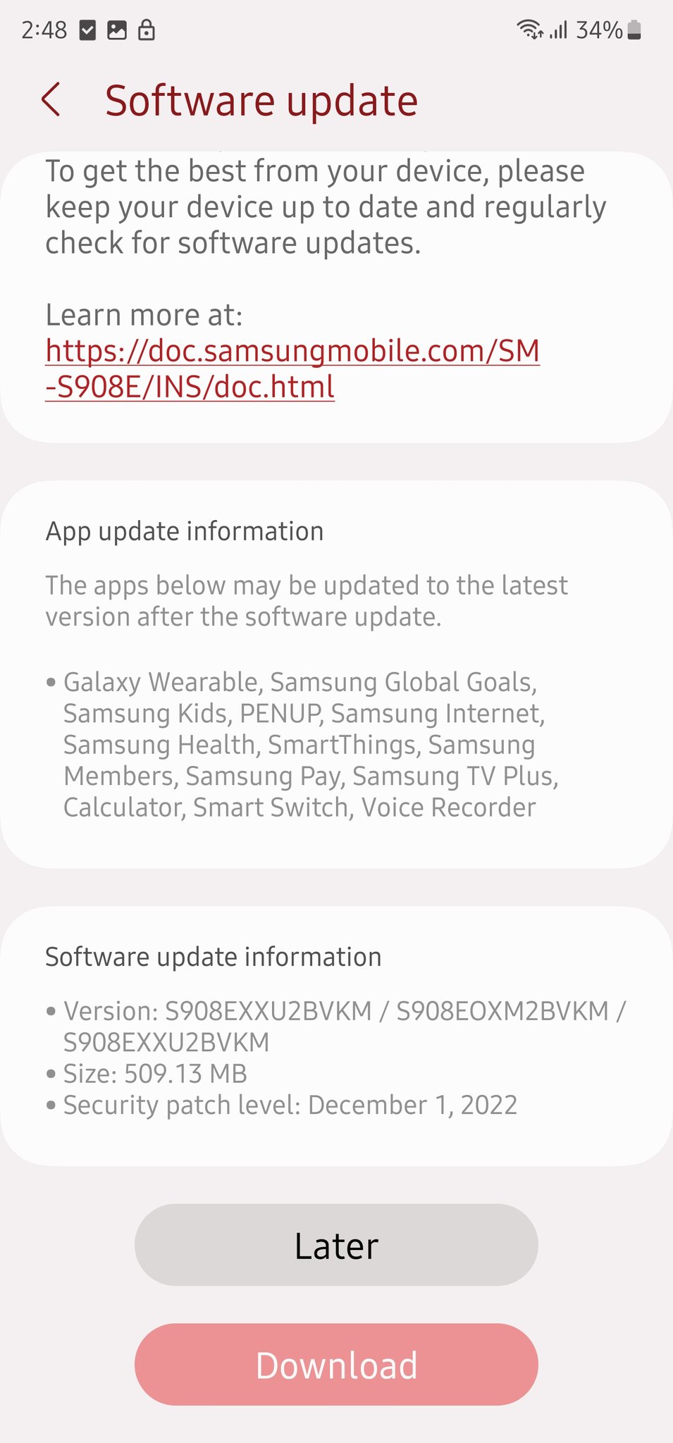 Samsung Software Updates В X: „Samsung Galaxy S22 Ultra December.